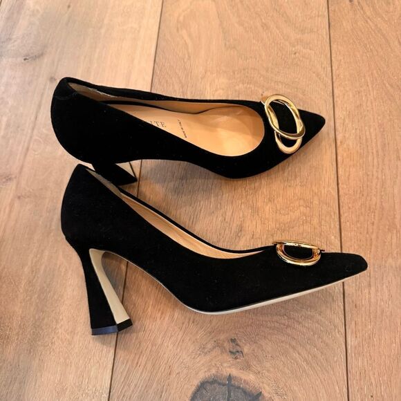 Ron White Dayna Buckle Cashmere & Suede Pumps 36 1/2 - Picture 5 of 15